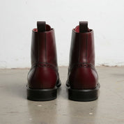 Men's Burgundy Wingtip Leather Derby Boots