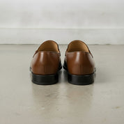 Men's Brown Apron-Toe Leather Bit Loafers