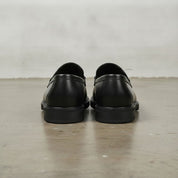 Men's Black Apron-Toe Leather Bit Loafers