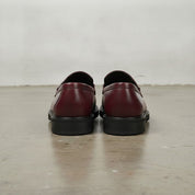 Men's Burgundy Apron-Toe Leather Bit Loafers