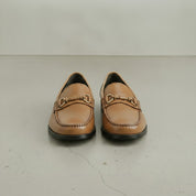 Men's Tan Apron-Toe Leather Bit Loafers — Elwood