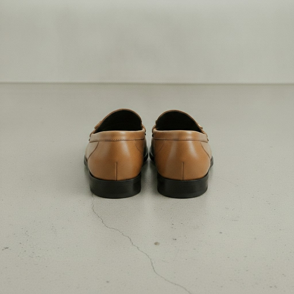 Men's Tan Apron-Toe Leather Bit Loafers — Elwood
