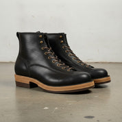 Men's Black Plain-Toe Leather Ankle Boots — Greenfield