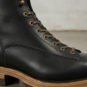 Men's Black Plain-Toe Leather Ankle Boots — Greenfield