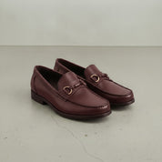 Men's Burgundy Apron-Toe Leather Bit Loafers — Elwood