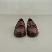 Men's Burgundy Apron-Toe Leather Bit Loafers — Elwood