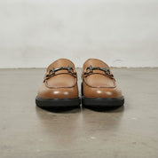 Men's Tan Apron-Toe Leather Bit Loafers