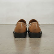 Men's Tan Apron-Toe Leather Bit Loafers