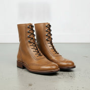 Men's Tan Wingtip Leather Ankle Boots