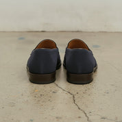 Men's Navy Blue Apron-Toe Suede Bit Loafers
