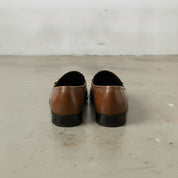 Men's Brown Apron-Toe Leather Bit Loafers