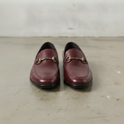 Men's Burgundy Apron-Toe Leather Bit Loafers