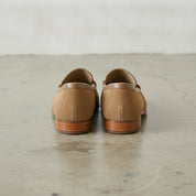 Men's Tan Apron-Toe Suede Bit Loafers