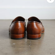 Men's Brown Plain-Toe Leather Bit Loafers — Adney