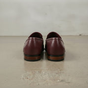 Men's Burgundy Apron-Toe Leather Bit Loafers