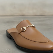 Men's Tan Apron-Toe Leather Bit Loafers