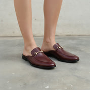 Men's Burgundy Apron-Toe Leather Bit Loafers