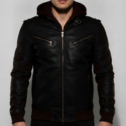 Men's Black Leather Biker Jacket