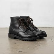 Men's Black Apron-Toe Leather Lace-Up Boots — Sedgefield