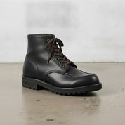 Men's Black Apron-Toe Leather Lace-Up Boots — Sedgefield