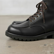 Men's Black Apron-Toe Leather Lace-Up Boots — Sedgefield