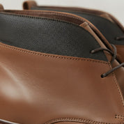 Men's Brown Plain-Toe Leather Chukka Boots