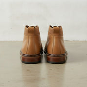 Men's Tan Plain-Toe Leather Chukka Boots