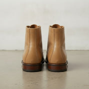 Men's Tan Plain-Toe Leather Ankle Lace-Up Boots
