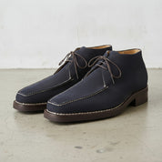 Men's Navy Blue Apron-Toe Suede Chukka Boots