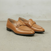 Men's Tan Apron-Toe Leather Bit Loafers