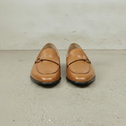 Men's Tan Apron-Toe Leather Bit Loafers