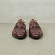 Men's Burgundy Apron-Toe Leather Bit Loafers