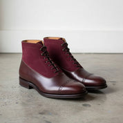 Men's Burgundy Cap-Toe Leather Oxford Boots — Adlard — Adlard