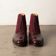 Men's Burgundy Cap-Toe Leather Oxford Boots — Adlard — Adlard