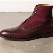 Men's Burgundy Cap-Toe Leather Oxford Boots — Adlard — Adlard