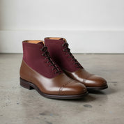 Men's Brown Cap-Toe Leather Oxford Boots — Adlard