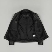 Men's Black Leather Biker Jacket — Bracknell