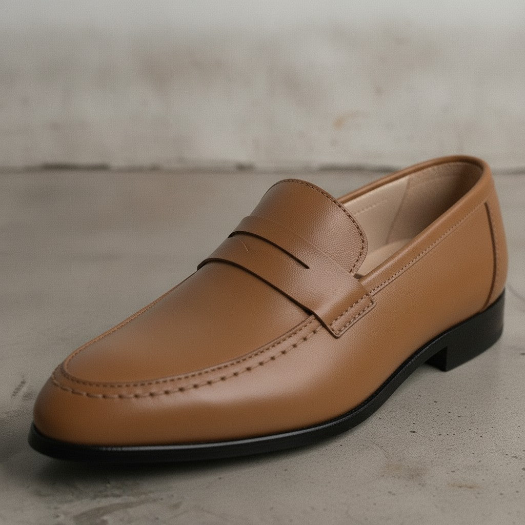 Men's Brown Leather Penny Loafers — Byfield