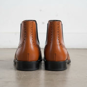 Men's Brown Wingtip Brogue Leather Chelsea Boots — Singleton — Singleton
