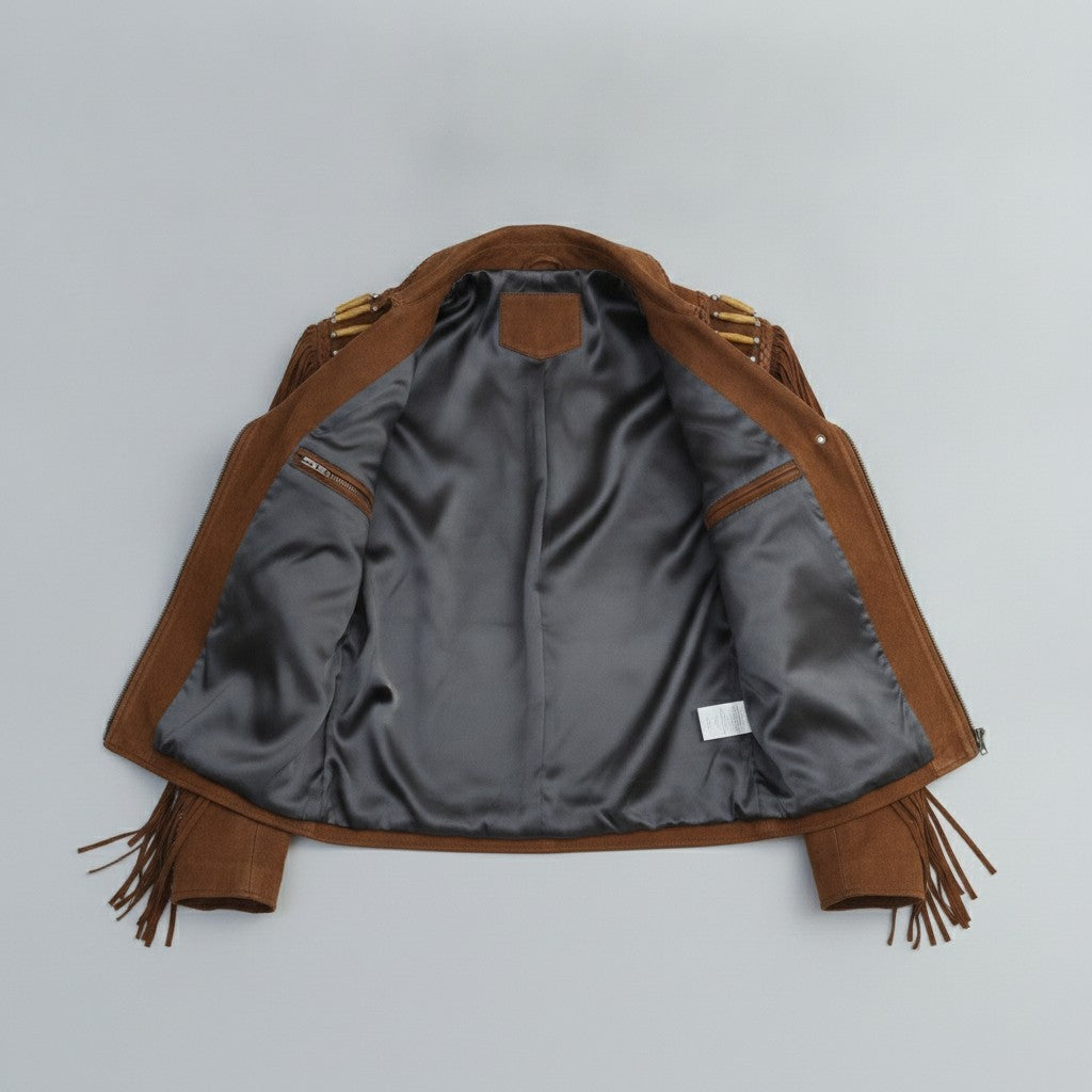 Men's Brown Suede Leather Biker Jacket — Cheswick