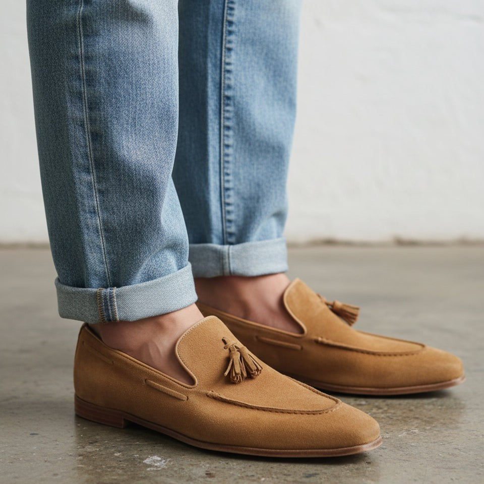 Tan Suede Tassel Loafers — Dover — Dover