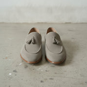 Light Gray Suede Tassel Loafers — Dover