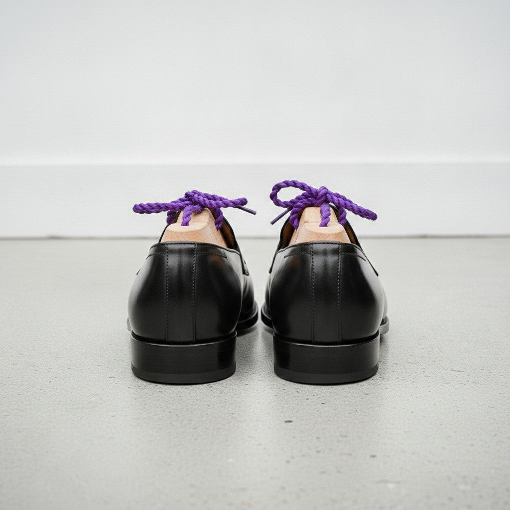 Men's Black Crocodile-Embossed Leather Penny Loafers — Aitchison