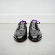 Men's Black Crocodile-Embossed Leather Penny Loafers — Aitchison