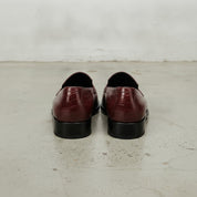 Men's Burgundy Cap-Toe Alligator-Embossed Leather Penny Loafers — Edwin