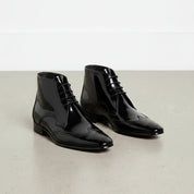Men's Black Wingtip Leather Oxford Ankle Boots — Bancroft