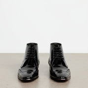 Men's Black Wingtip Leather Oxford Ankle Boots — Bancroft