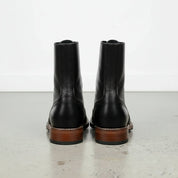 Men's Black Wingtip Cap-Toe Leather Ankle Boots — Lutton