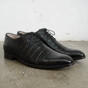 Men's Black Alligator-Embossed Leather Oxfords — Booker — Booker