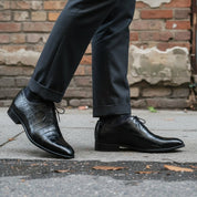 Men's Black Alligator-Embossed Leather Oxfords — Booker — Booker
